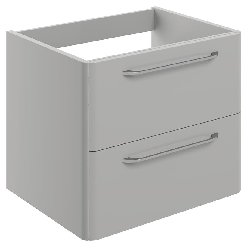 Osaka 594mm(w) 2 Drawer Wall Unit (exc. Basin) - Grey Gloss